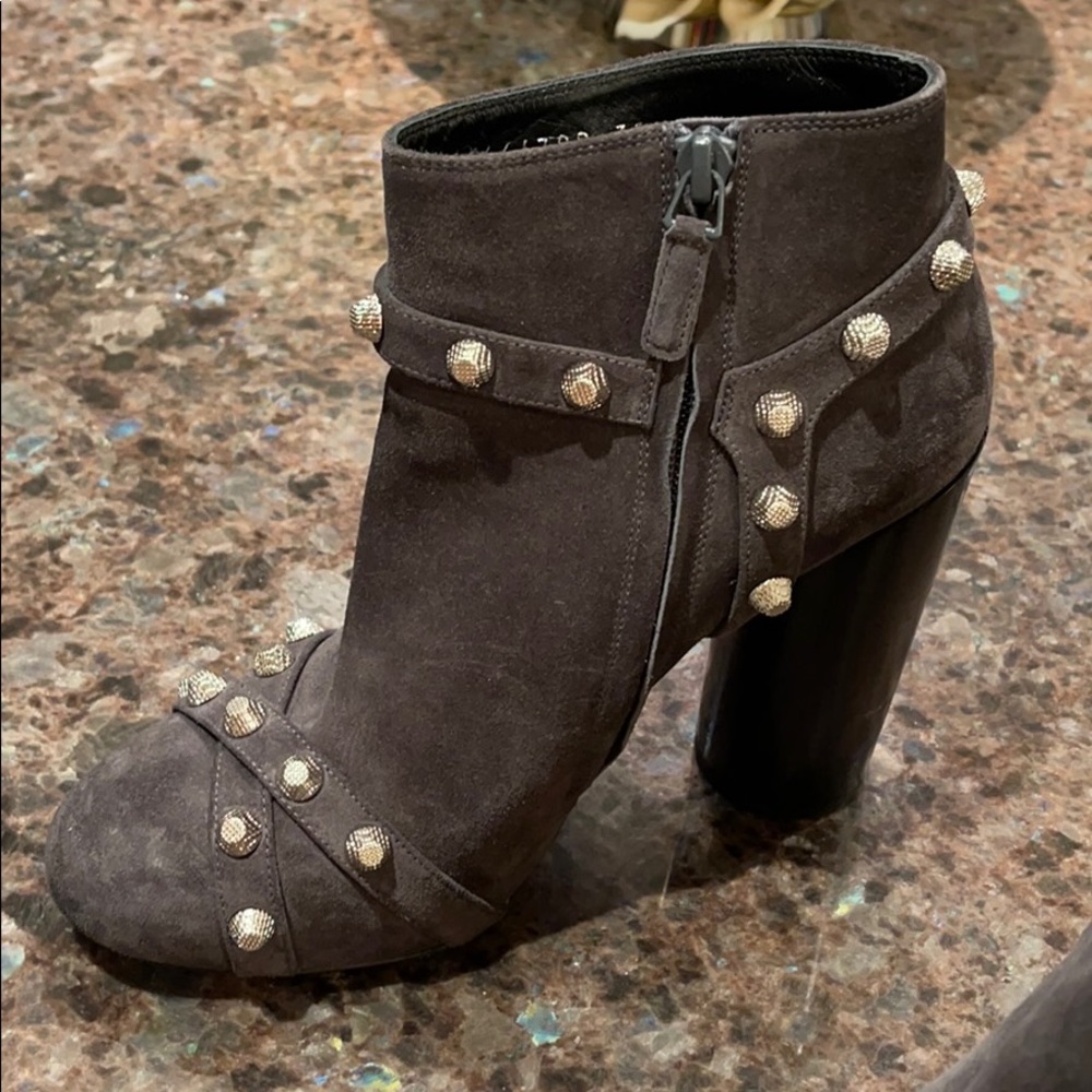 Balenciaga Suede Studded Ankle Bootie